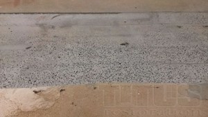 The first step in repairing concrete that has delaminated is removing the bad areas. 