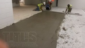 Repairing concrete with patching compounds to resolve concrete delamination. 