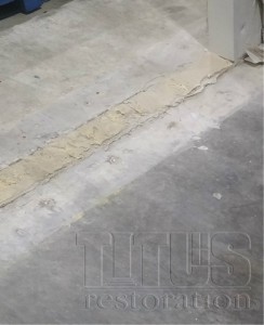 Damaged concrete expansion joint. 