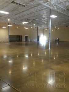 New Retail Space with dyed concrete floors. 