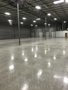 Polished concrete flooring is ideal for warehouses. 