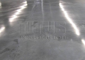 One of the many polished concrete floor problems is from a cream polish and paste discoloration. 