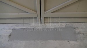 Patching damaged concrete needs to be handled by a professional concrete repair company. 