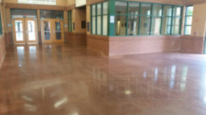 polished concrete floors in school